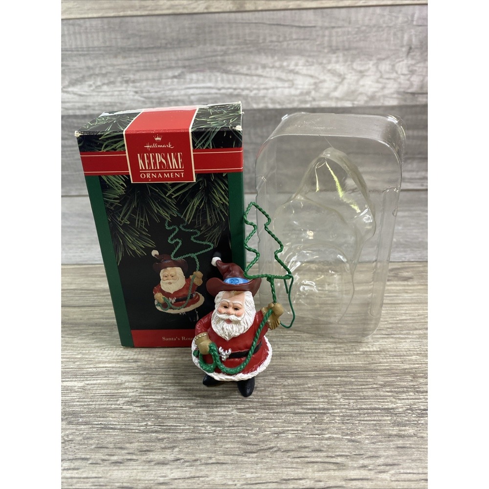 Hallmark Keepsake Ornament Santa's Roundup Cowboy Santa Lasso 1994 QX5084 Box